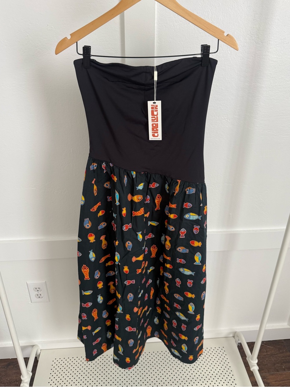 Ciao Lucia Tadeo Fish Strapless Midi Dress